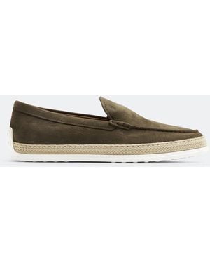 Tod's Nubuck Slip-On Shoes - Green