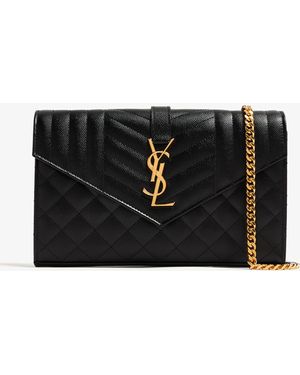 Saint Laurent Monogram Chain Wallet - Black