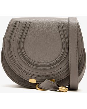 Chloé Marcie Small Saddle Bag - Gray