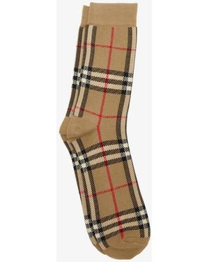 Burberry Check Cotton Socks - White