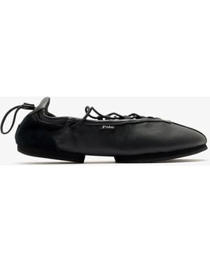 Polo Ralph Lauren Lace-Up Ballerina Sneakers - Black