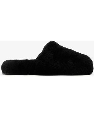 COACH Pave C Shearling Slippers - Black