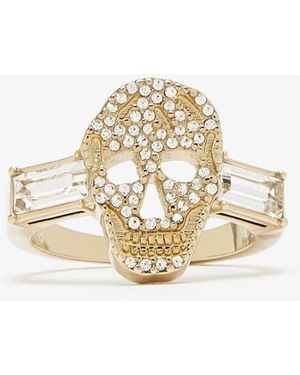 McQueen Pavé Skull Ring - White