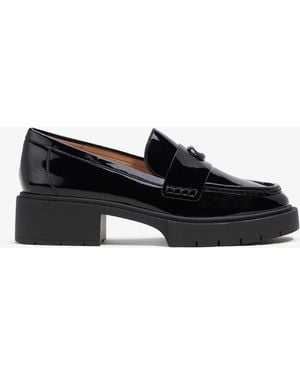 COACH Leah Leather Chunky Loafers - Black