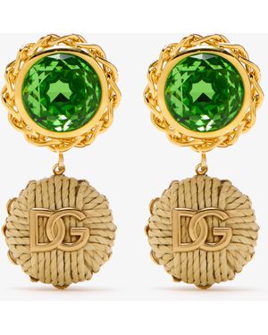 Dolce & Gabbana Logo Clip-On Earrings - Green