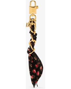 Dolce & Gabbana Printed Satin Keychain - White