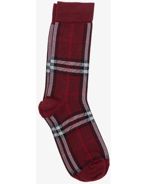 Burberry Check Cotton Cashmere Blend Socks - Red