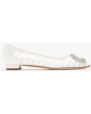 Manolo Blahnik Hangisi Ballet Flats - Natural