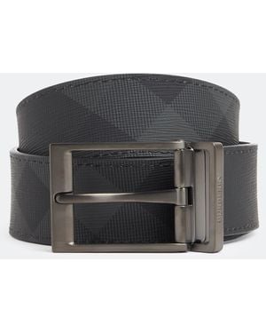 Burberry Check Reversible Belt - Black
