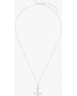 Common Lines Anchor Necklace - White