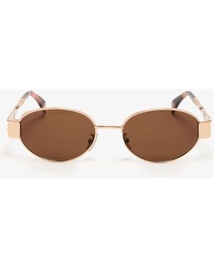 Celine Triomphe Oval Sunglasses - Metallic