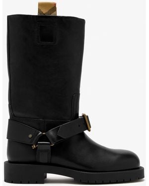 Burberry Soft Saddle Low Boots - Black
