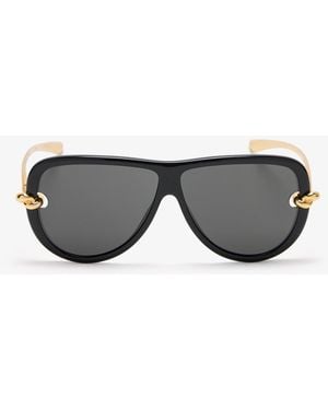 Bottega Veneta Knot Aviator Sunglasses - Gray