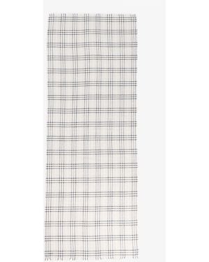 Burberry Wide Check Scarf - White