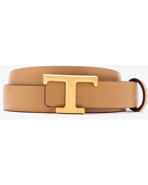 Tod's T Timeless Reversible Belt - Natural