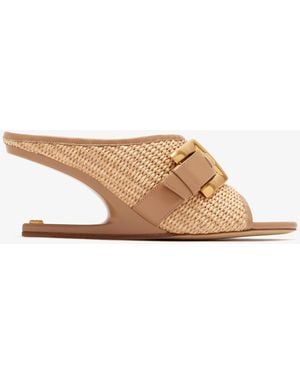 Balmain Anthem No Wedge Mules - Natural