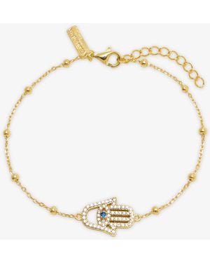 Common Lines Hamsa Ball Bracelet - White