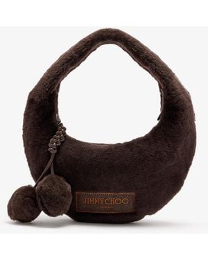 Jimmy Choo Shearling Shoulder Bag - Brown