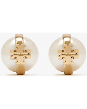 Tory Burch Moondance Pearl Stud Earrings - White