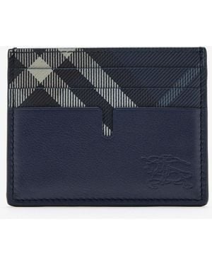 Burberry Tall Pop Check Card Case - Blue