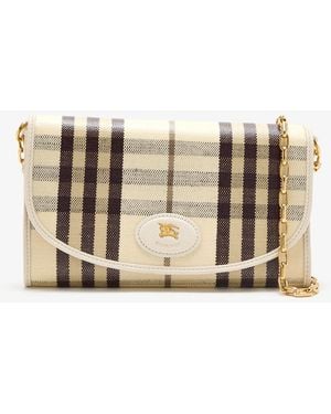 Burberry Highlands Chain Strap Wallet - Natural