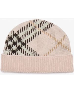 Burberry Cashmere Beanie - Natural