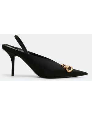 Balenciaga Bb Square Knife Slingback Pumps - Black
