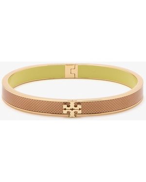 Tory Burch Medium Icon Guilloché Enamel Bracelet - Metallic