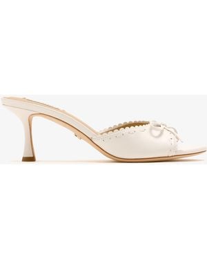 Badgley Mischka Bow Scallop Mules - Natural