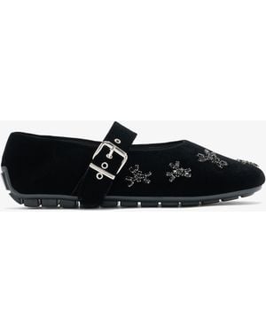 Simone Rocha Embellished Mary Jane Ballerinas - Black