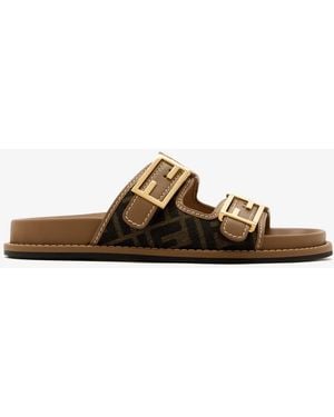 Fendi Ff Feel Slides - White