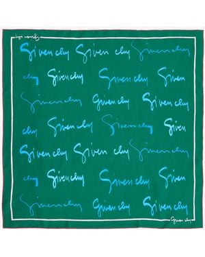 Givenchy Logo Signature Square Scarf - Green