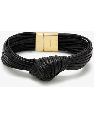Bottega Veneta Knot Leather Bracelet - Black