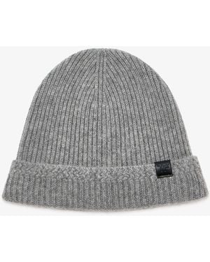 Tom Ford Cashmere Ribbed Beanie - Gray
