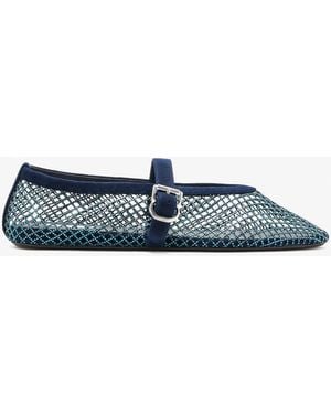 Alaïa Fishnet Ballerinas - Blue
