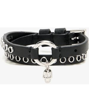 McQueen Skull Ring Double Wrap Bracelet - White