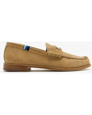 Blu Scarpa La College Moneta Turchese Loafers - White