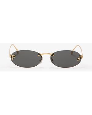 Fendi First Crystal Oval Sunglasses - White