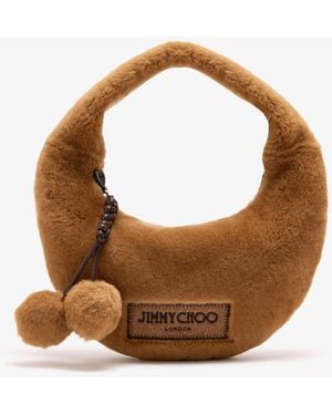 Jimmy Choo Shearling Shoulder Bag - Brown