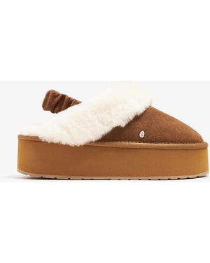 EMU Hartz Platform Slippers - Brown