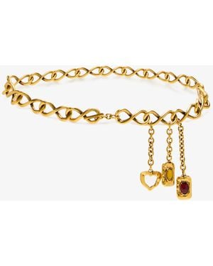 Saint Laurent Charm Chain Belt - Metallic