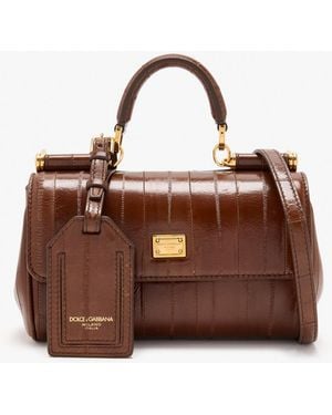 Dolce & Gabbana My Sicily Mini Top-Handle Bag - Brown