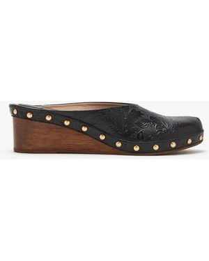 FARM Rio Embossed Wedge Clogs - White