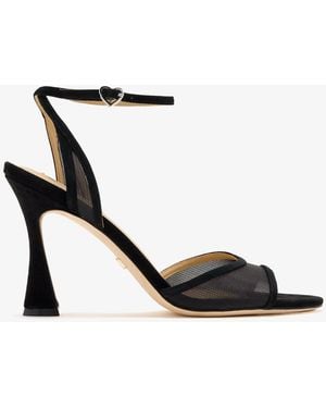 Badgley Mischka Strappy Mesh Sandals - White