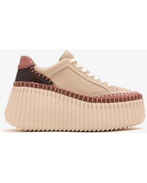 Chloé Nama Wedge Sneakers - Natural