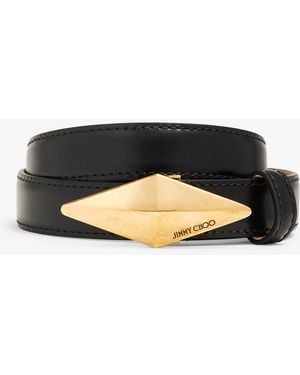 Jimmy Choo Diamond Clasp Belt - Black