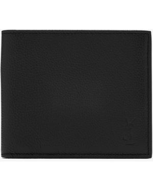 Saint Laurent East/West Cassandre Shadow Wallet - Black