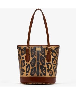 Dolce & Gabbana Leopard-Print Bucket Bag - Brown