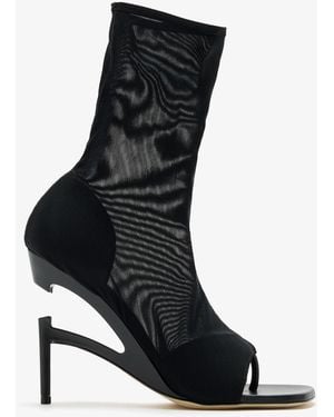 NVL-GARDE Broken Heel Ankle Sock Boots - Black
