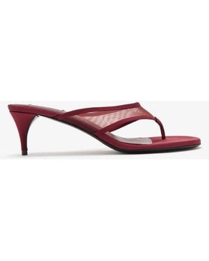 Alaïa Mesh Thong Mules - Red